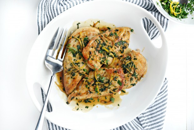 seared chicken breast with lemon herb pan sauce l SimplyScratch.com 