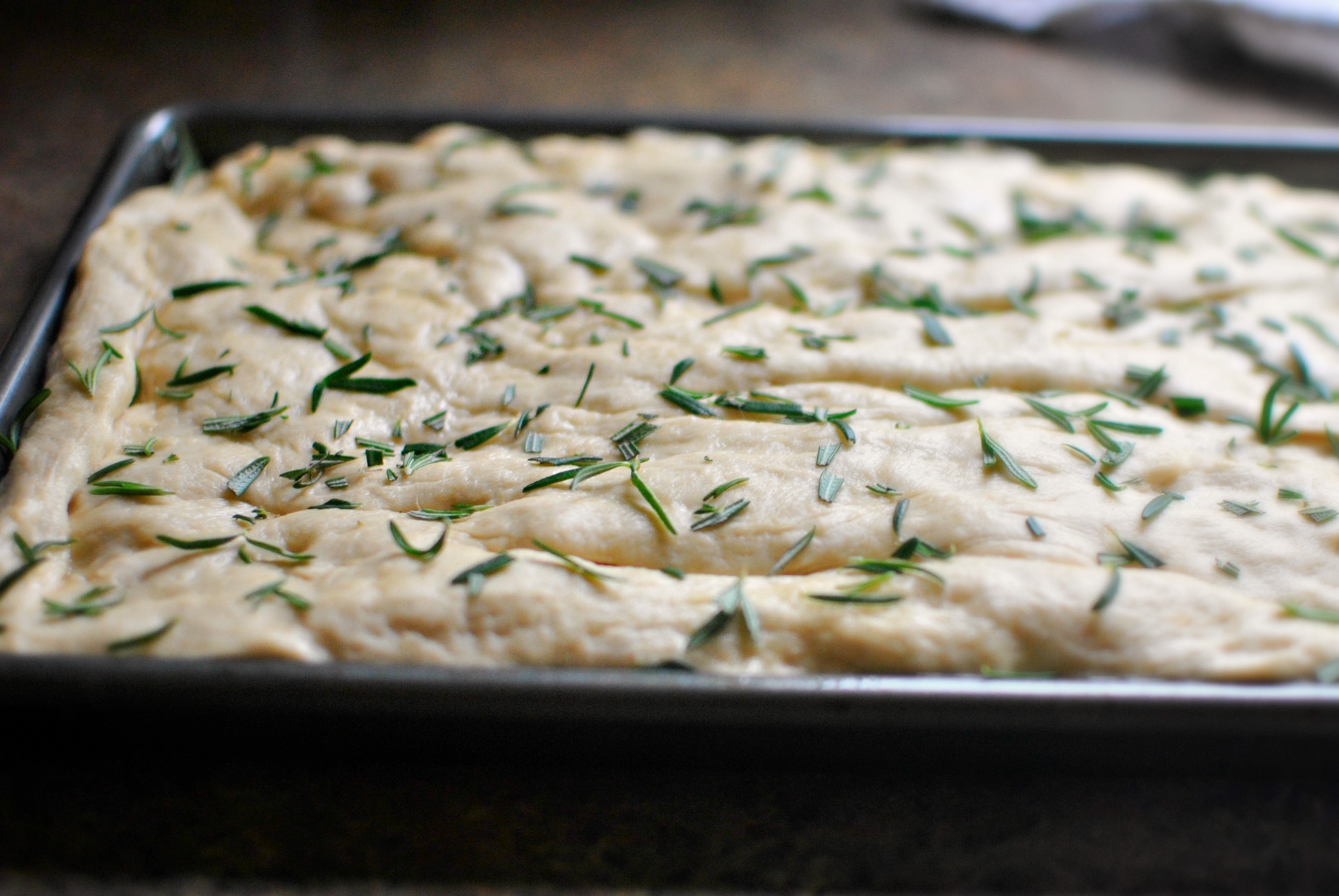 Crispy Sheet Pan Focaccia with Rosemary - Elle & Pear