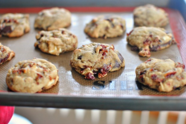 Rum Cherry Double Chocolate Chunk Cookies l SimplyScratch.com 