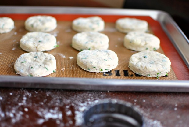 Black Pepper and Chive Buttermilk Biscuits www.SimplyScratch.com silpat it up