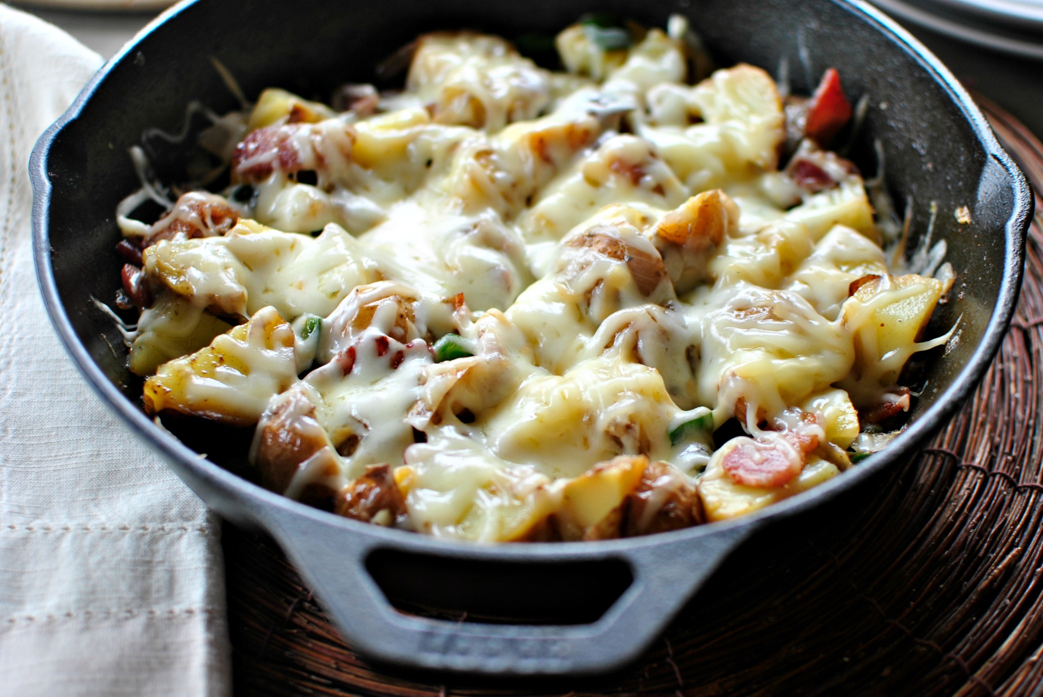 Bacon Potato Poblano Breakfast Skillet - Simply Scratch