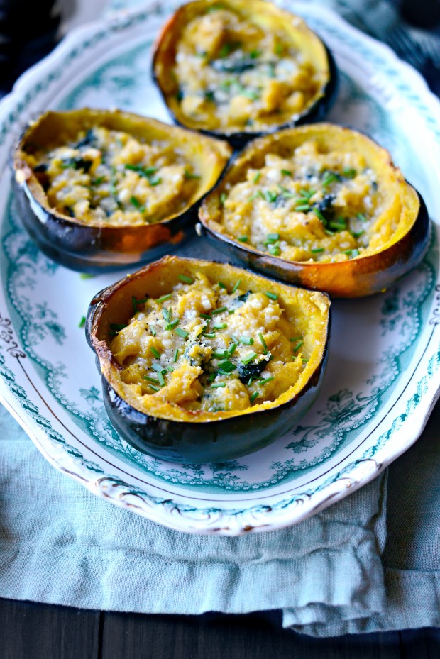 Twice Baked Spinach + Parmesan Acorn Squash l SimplyScratch.com (25)