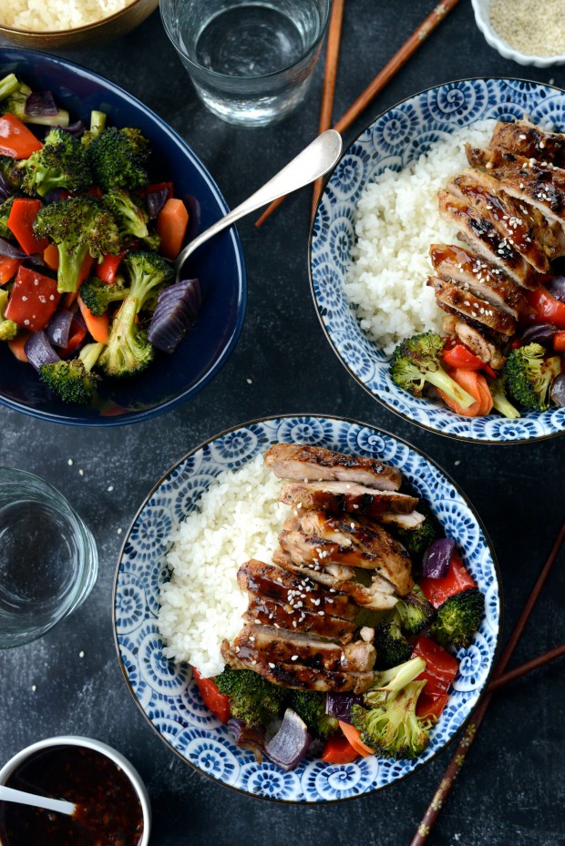 Grilled Chicken Teriyaki Rice Bowls l SimplyScratch.com