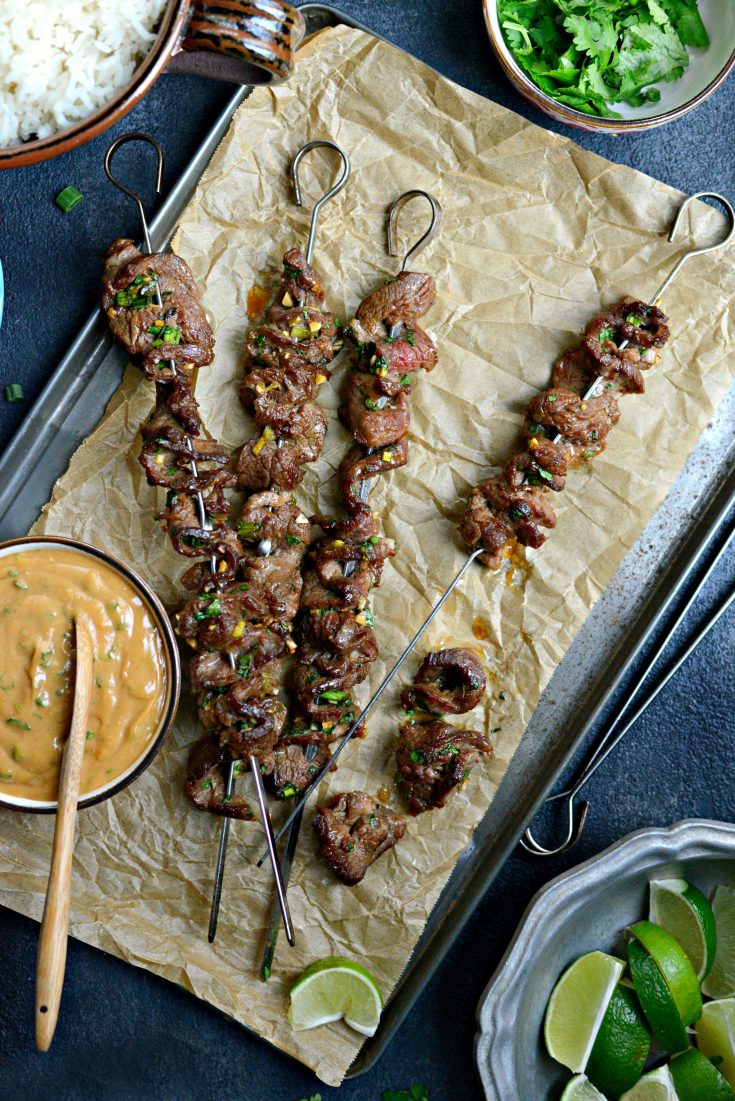 Simply Scratch Beef Satay with Peanut Dipping Sauce - Simply Scratch