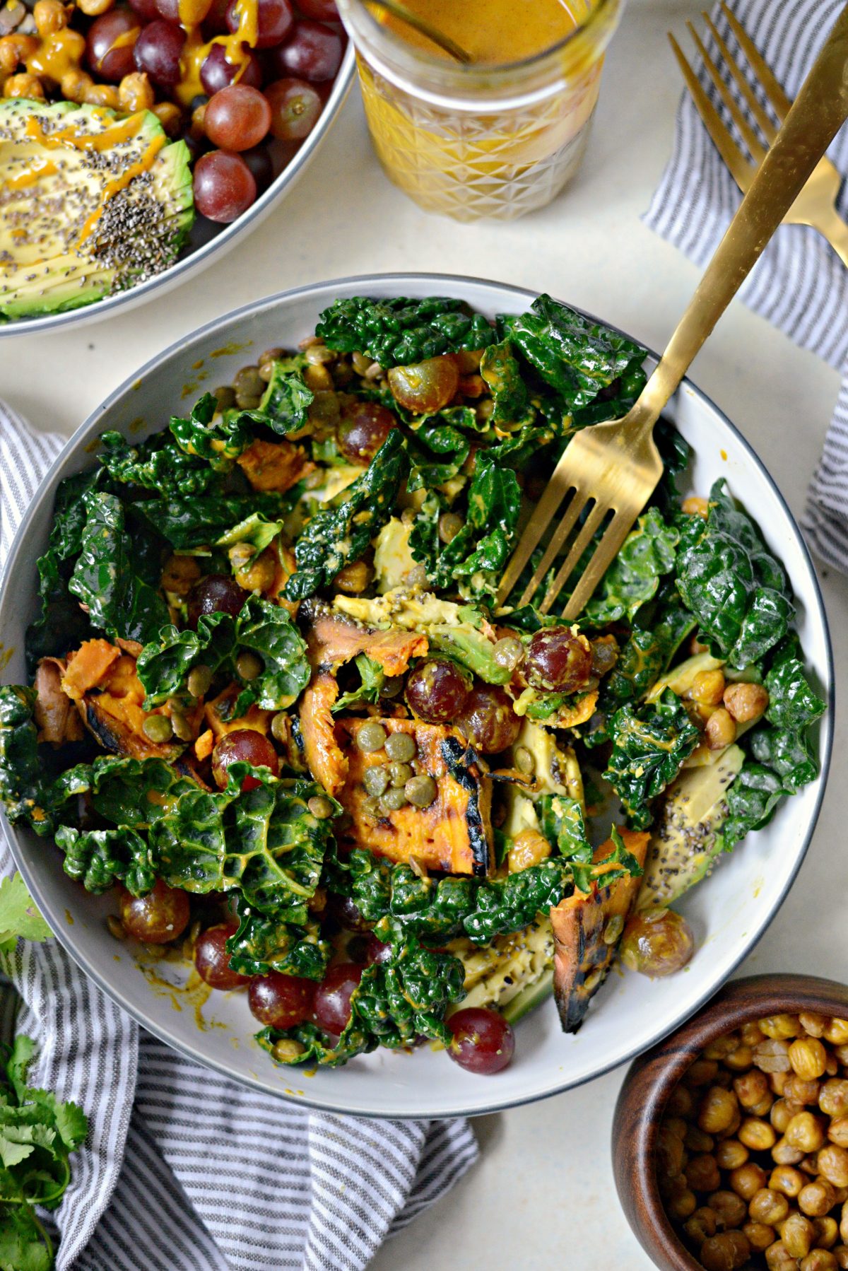 Simply Scratch Grilled Sweet Potato Lentil And Kale Buddha Bowl With