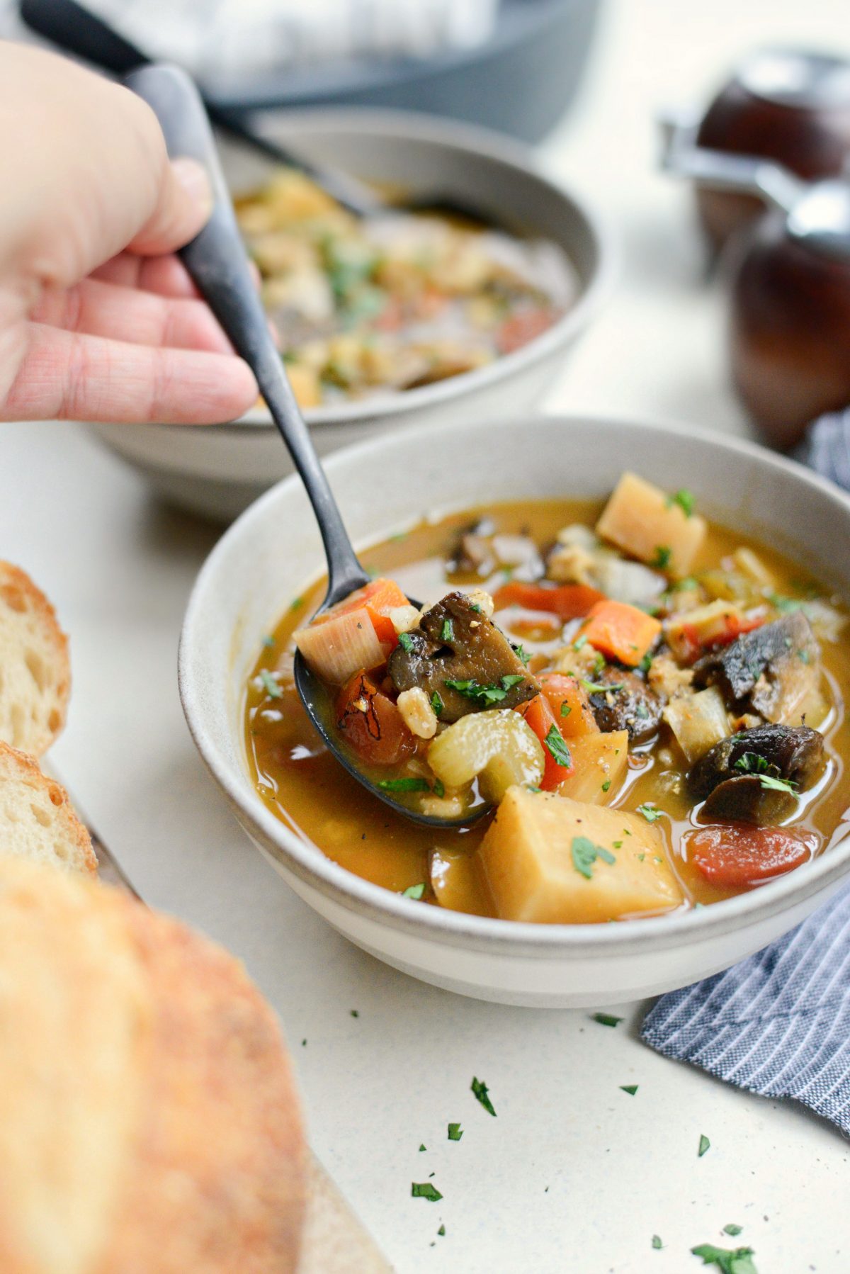 Slow Cooker Mushroom Barley Stew (Freezer Meal Kit) - Simply Scratch