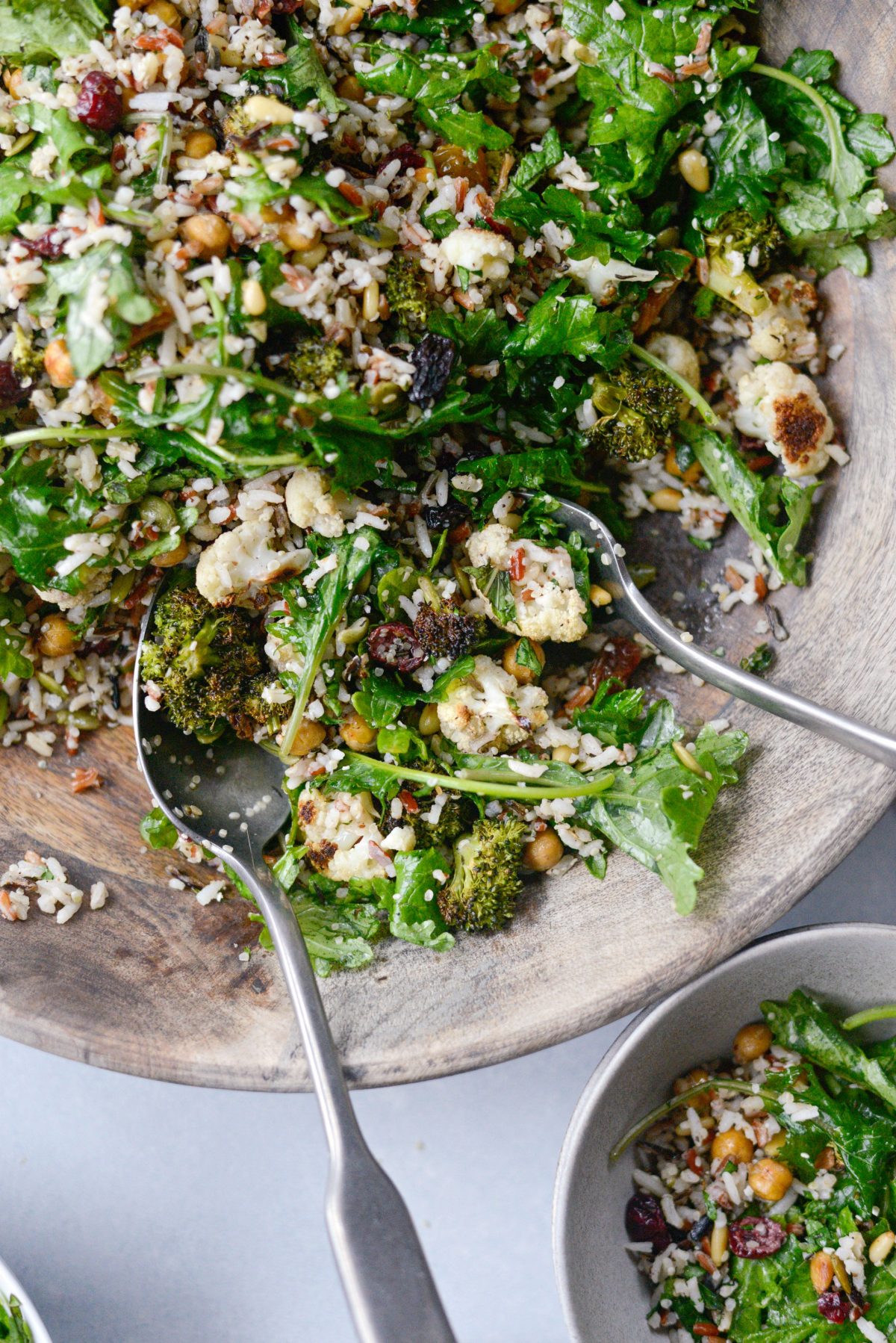 Simply Scratch Roasted Broccoli Cauliflower Kale Salad - Simply Scratch