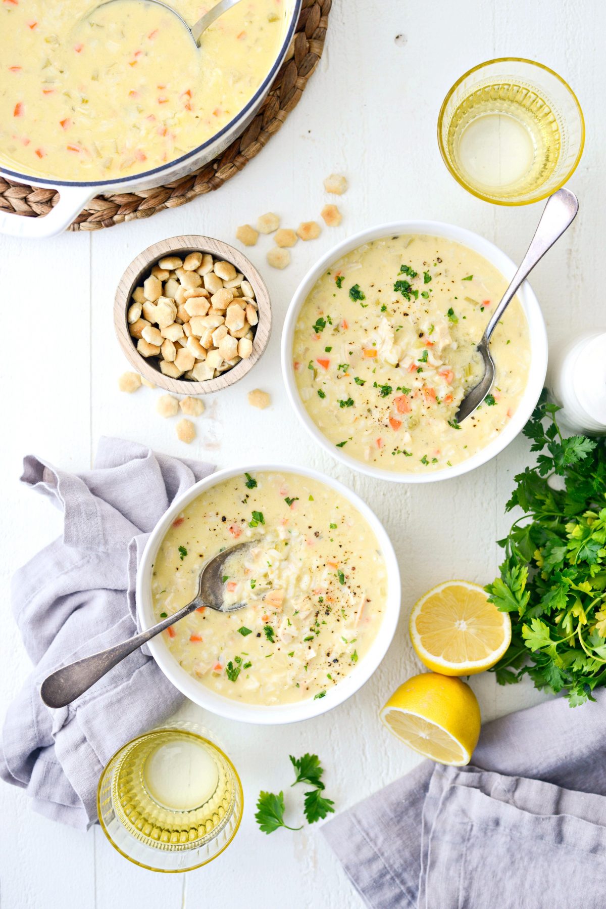 Creamy Chicken Lemon Rice Soup - Simply Scratch