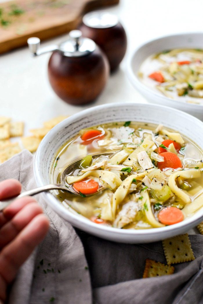 Easy Homemade Chicken Noodle Soup - Creme De La Crumb