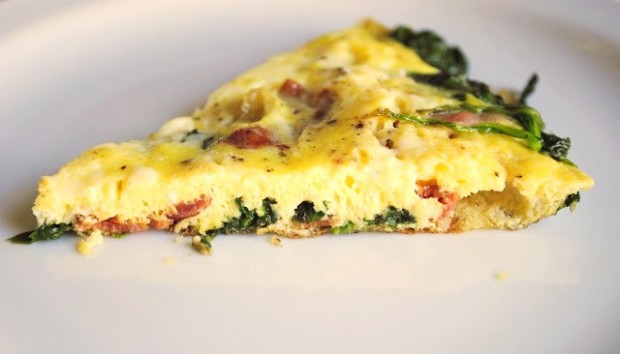 Simply Scratch Cheesy Spinach Bacon Frittata - Simply Scratch