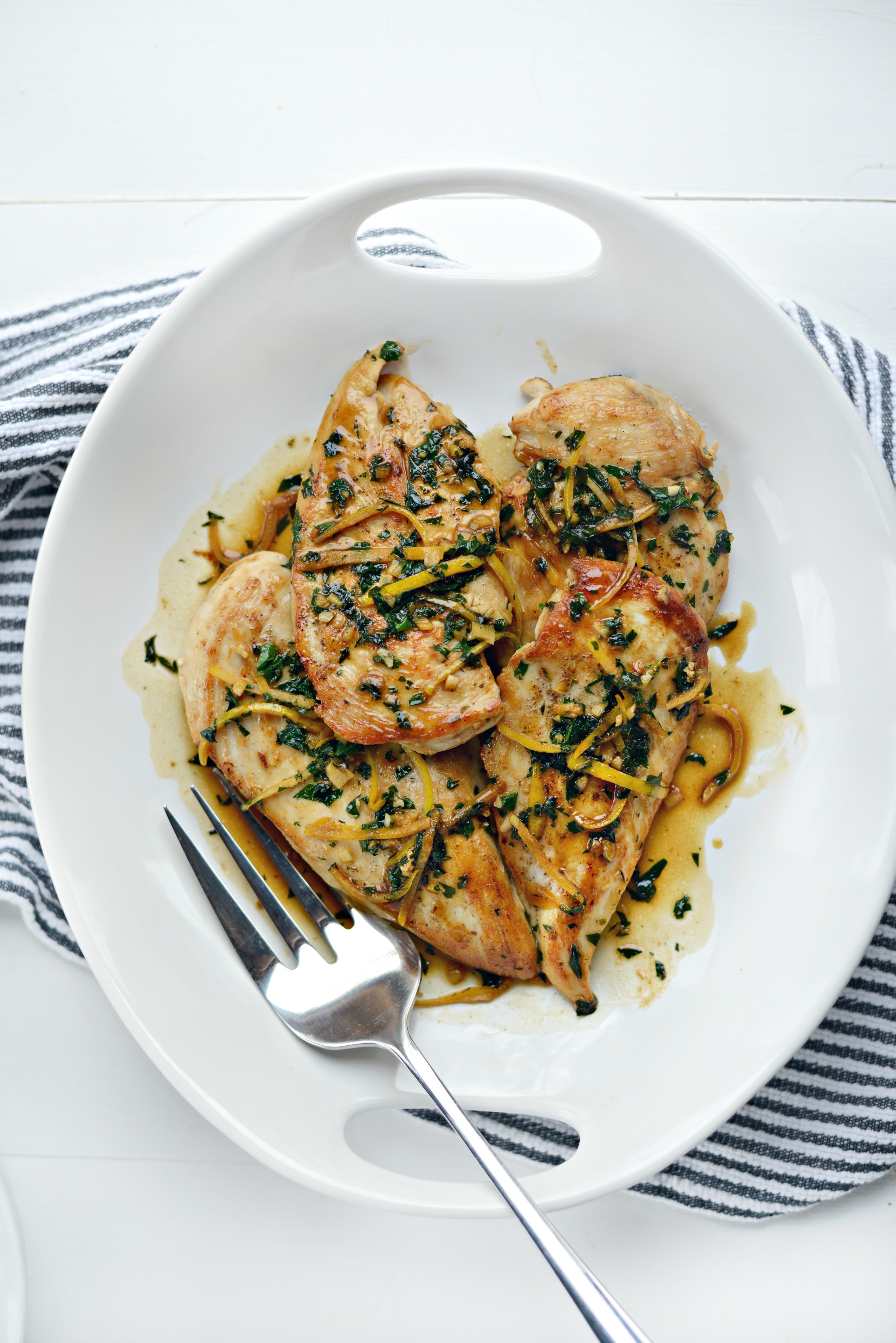 Seared Chicken Breast with Lemon Herb Pan Sauce - Simply Scratch