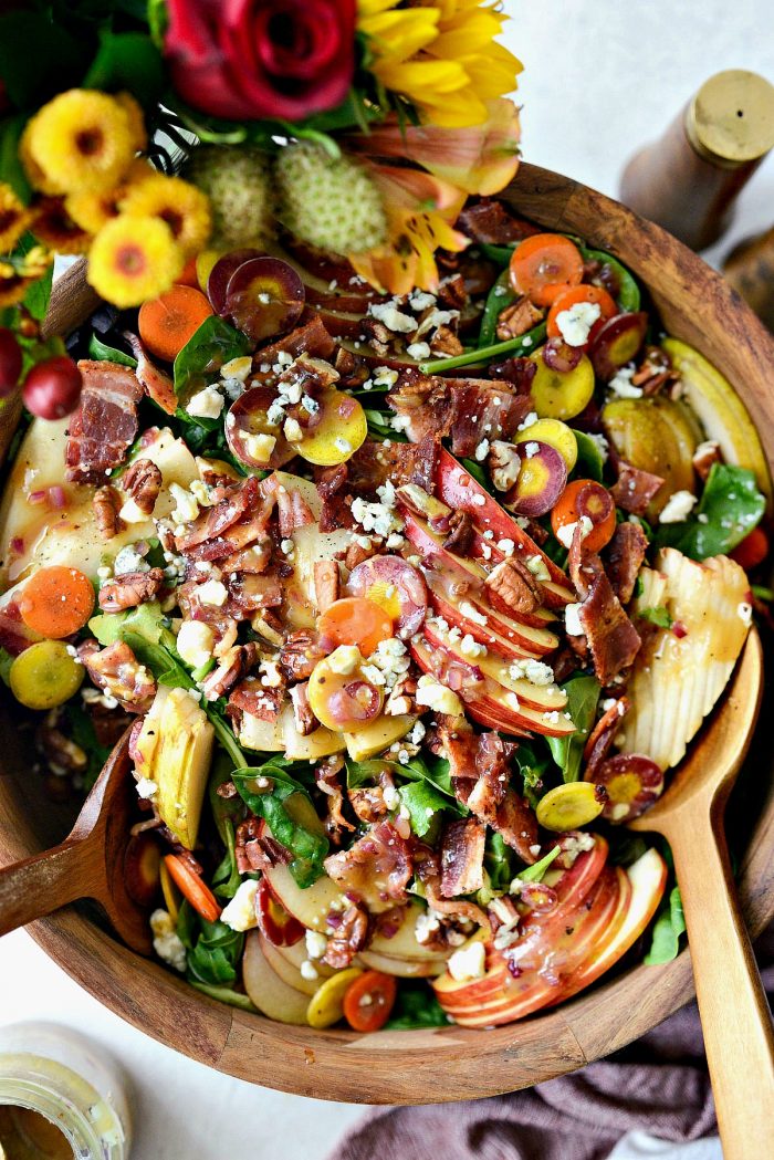 Fall Harvest Salad with Warm Maple Bacon Vinaigrette - Simply Scratch