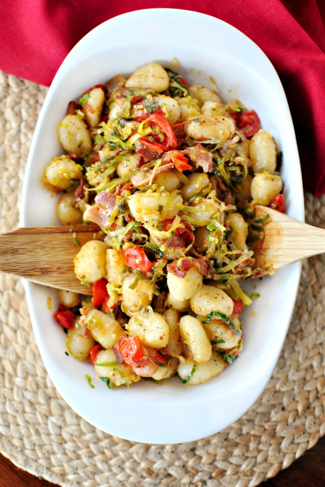 Pan-Toasted Gnocchi with Bacon, Leeks and Fresh Tomato - Simply Scratch