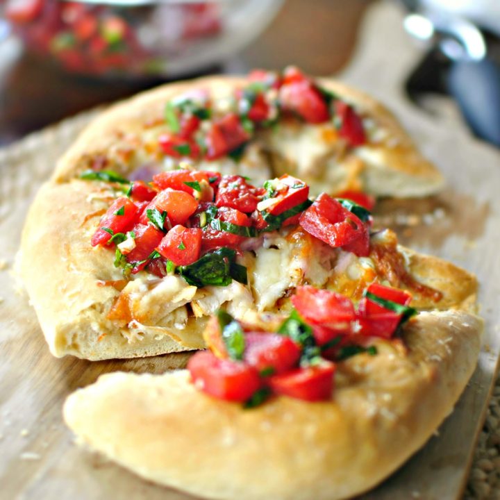 Grilled Chicken Tomato Basil Bruschetta Pizza Simply Scratch