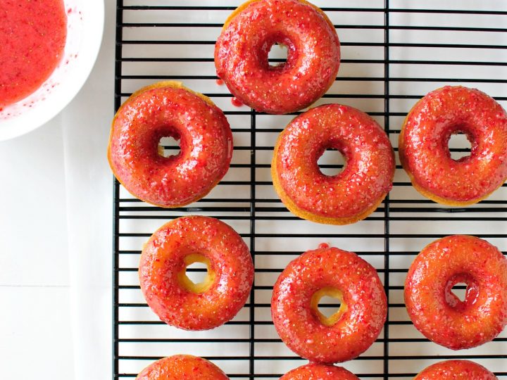 Buttermilk Cake Doughnuts With Fresh Strawberry Glaze Simply Scratch