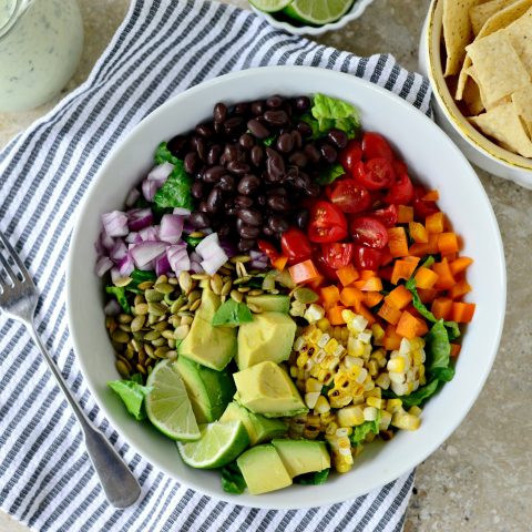 Mexicali Chopped Salad with Creamy Cilantro Lime Dressing - Simply Scratch