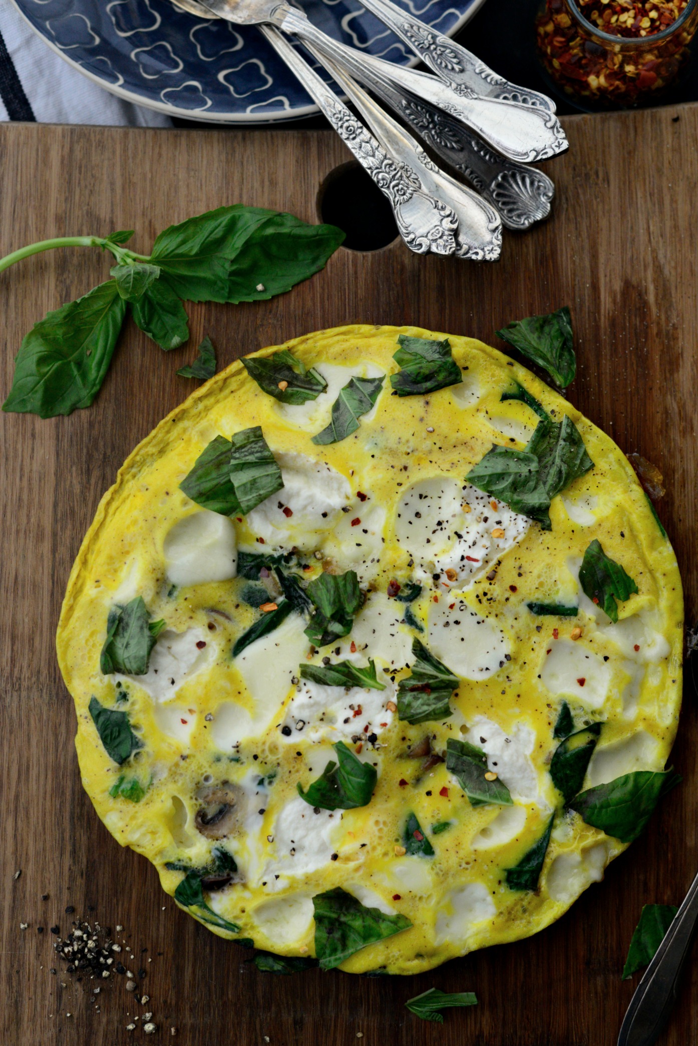 Spinach Mushroom Ricotta Frittata - Simply Scratch