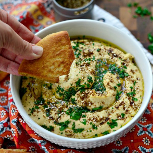 Za'atar Roasted Garlic Hummus - Simply Scratch