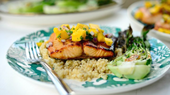 Honey Glazed Salmon With Fresh Mango Salsa Simply Scratch