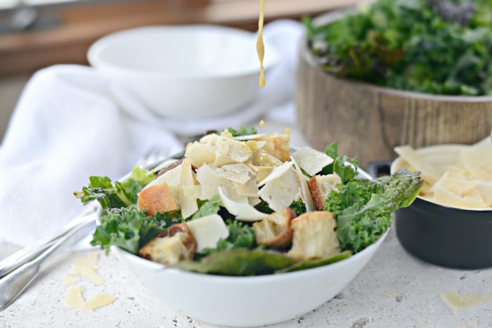 Kale Caesar Salad + Light Caesar Vinaigrette - Simply Scratch
