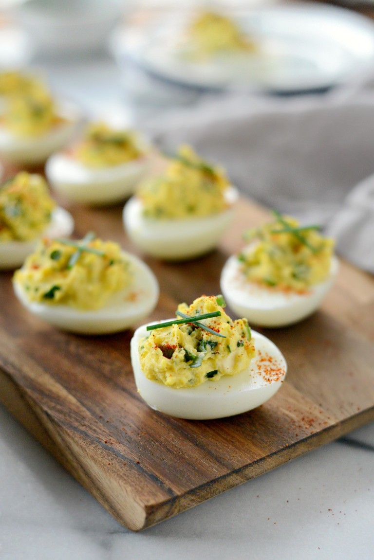 Herbed Goat Cheese Deviled Eggs - Simply Scratch