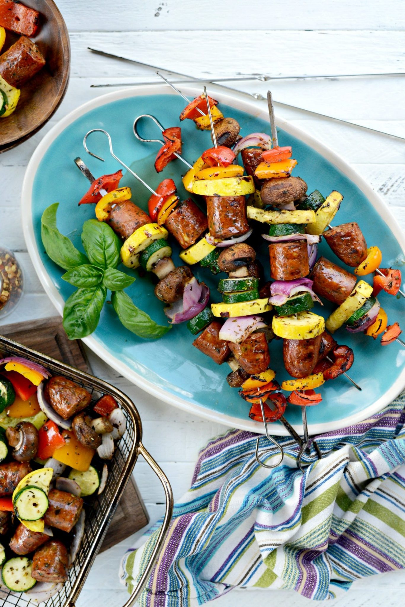 30-minute Chicken Sausage and Italian Vegetable Kebabs - Simply Scratch