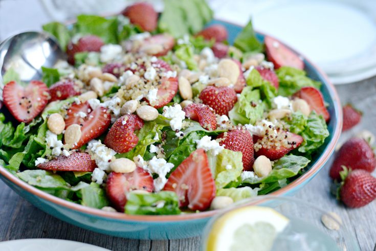 Strawberry Goat Cheese Salad With Crispy Fried Quinoa Simply Scratch