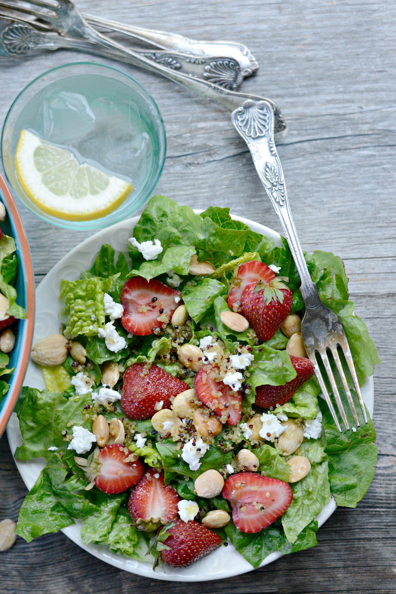 Strawberry Goat Cheese Salad with Crispy Fried Quinoa - Simply Scratch