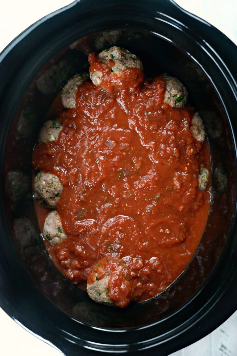 Slow Cooker Italian Turkey Meatballs - Simply Scratch