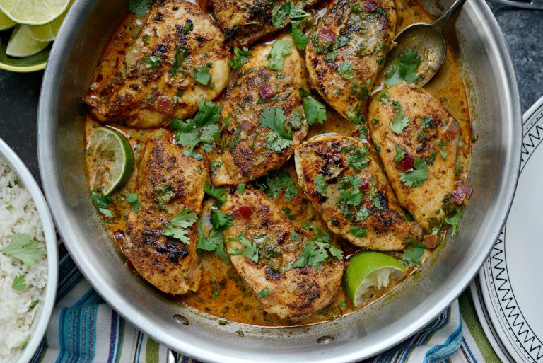 Easy One Skillet Creamy Cilantro Lime Chicken - Simply Scratch