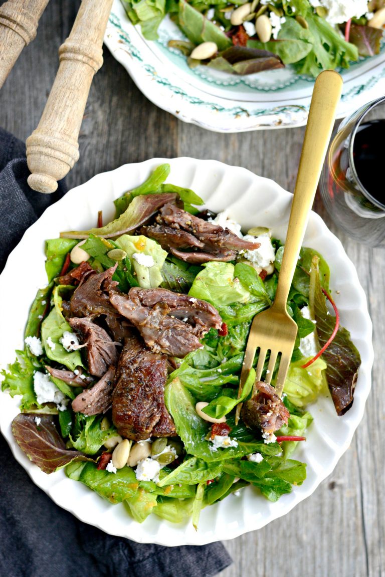 Wine Braised Lamb Salad with Pumpkin Vinaigrette - Simply Scratch