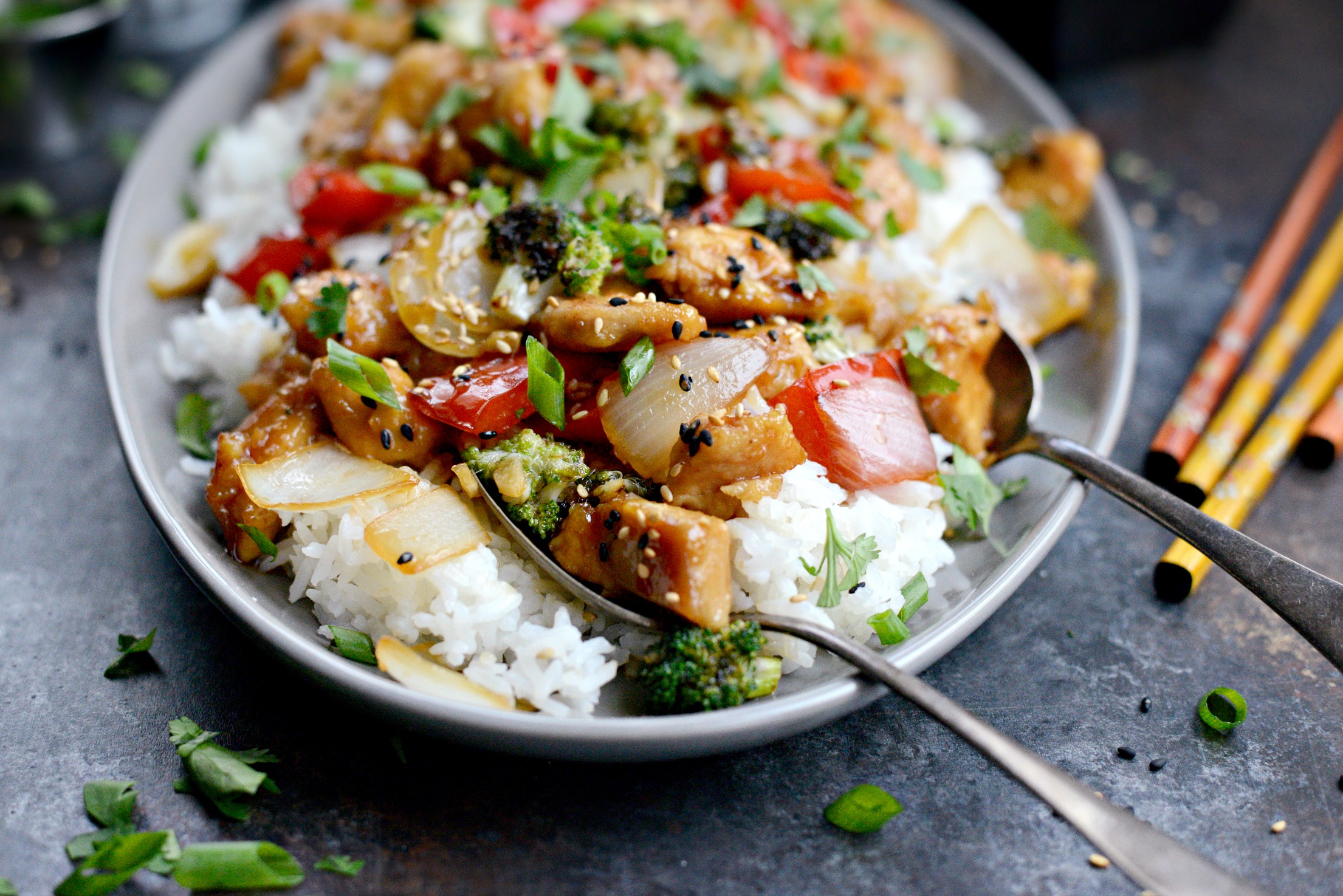 Spicy Ginger Sesame Chicken Stir Fry Simply Scratch