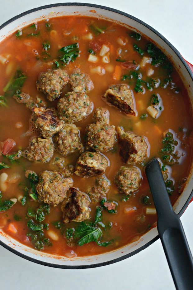 Italian Turkey Meatball Minestrone Soup - Simply Scratch