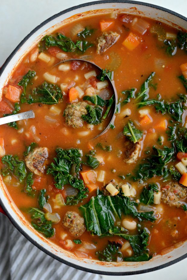 Italian Turkey Meatball Minestrone Soup Simply Scratch