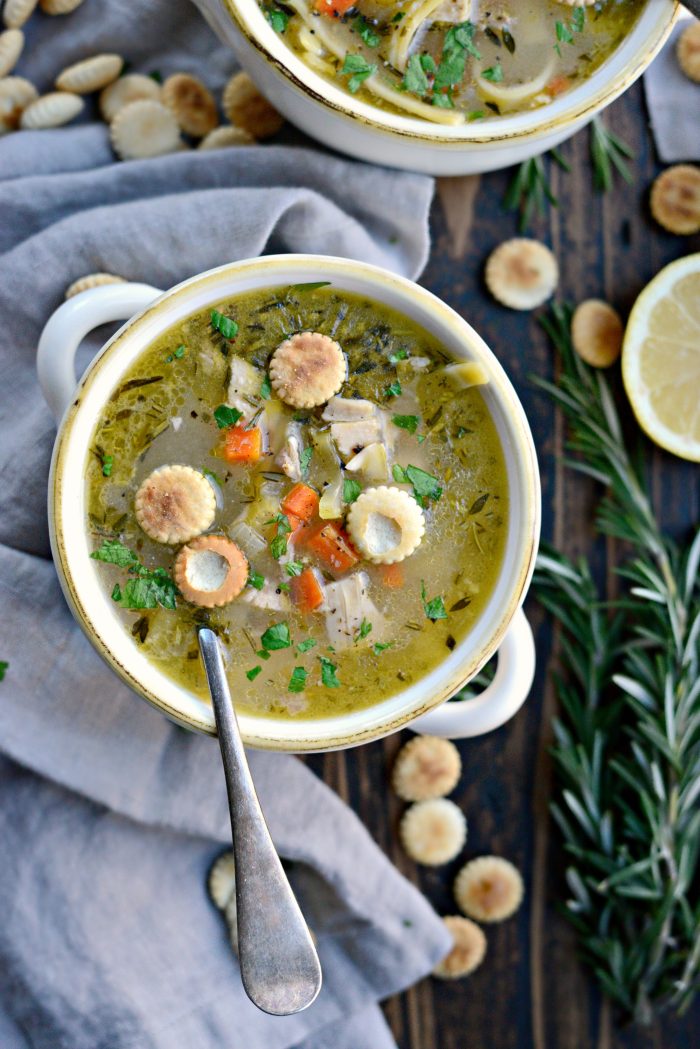 Lemon Rosemary Chicken Noodle Soup