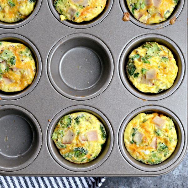 Turkey, Broccoli and Cheddar Mini Frittatas - Simply Scratch