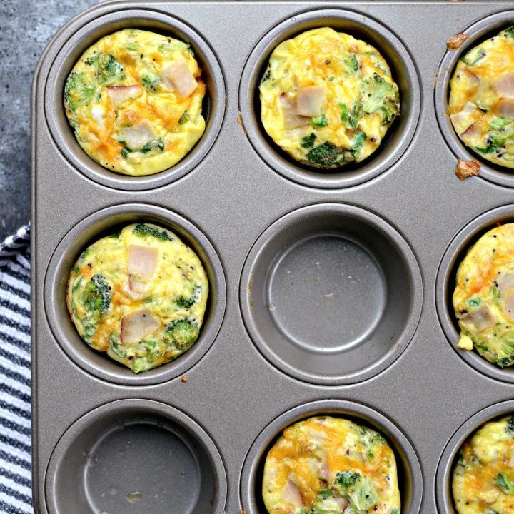 Turkey, Broccoli and Cheddar Mini Frittatas - Simply Scratch