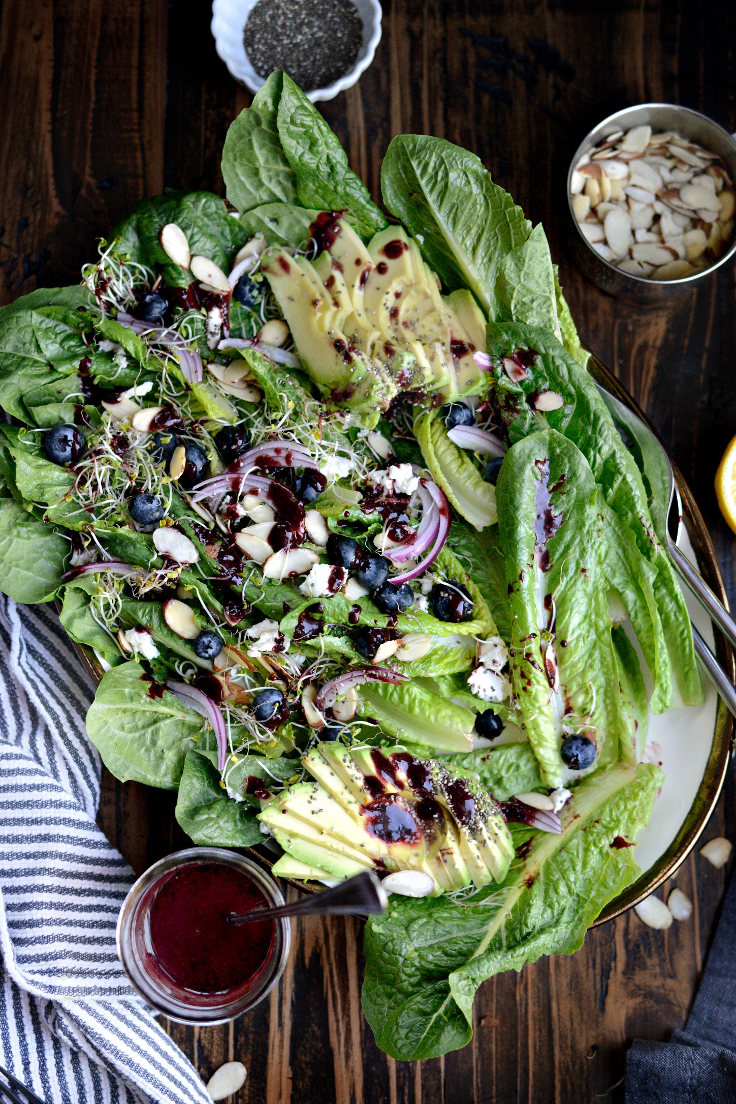 Blueberry Almond and Goat Cheese Salad with Blueberry Balsamic ...