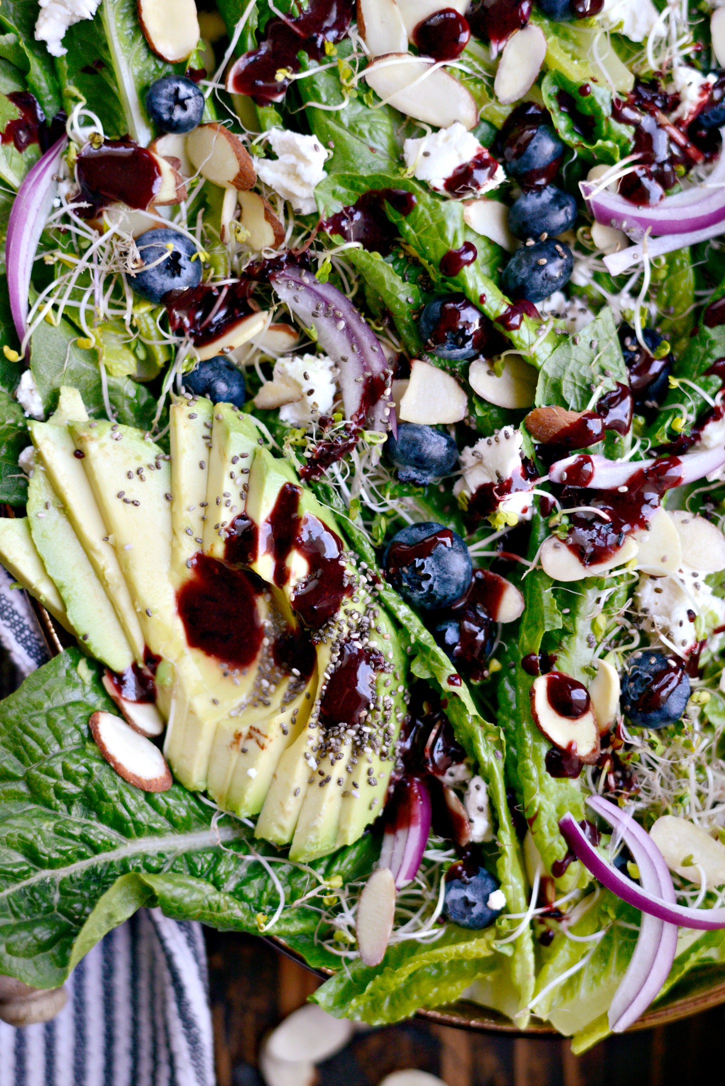 Blueberry Almond and Goat Cheese Salad with Blueberry Balsamic ...