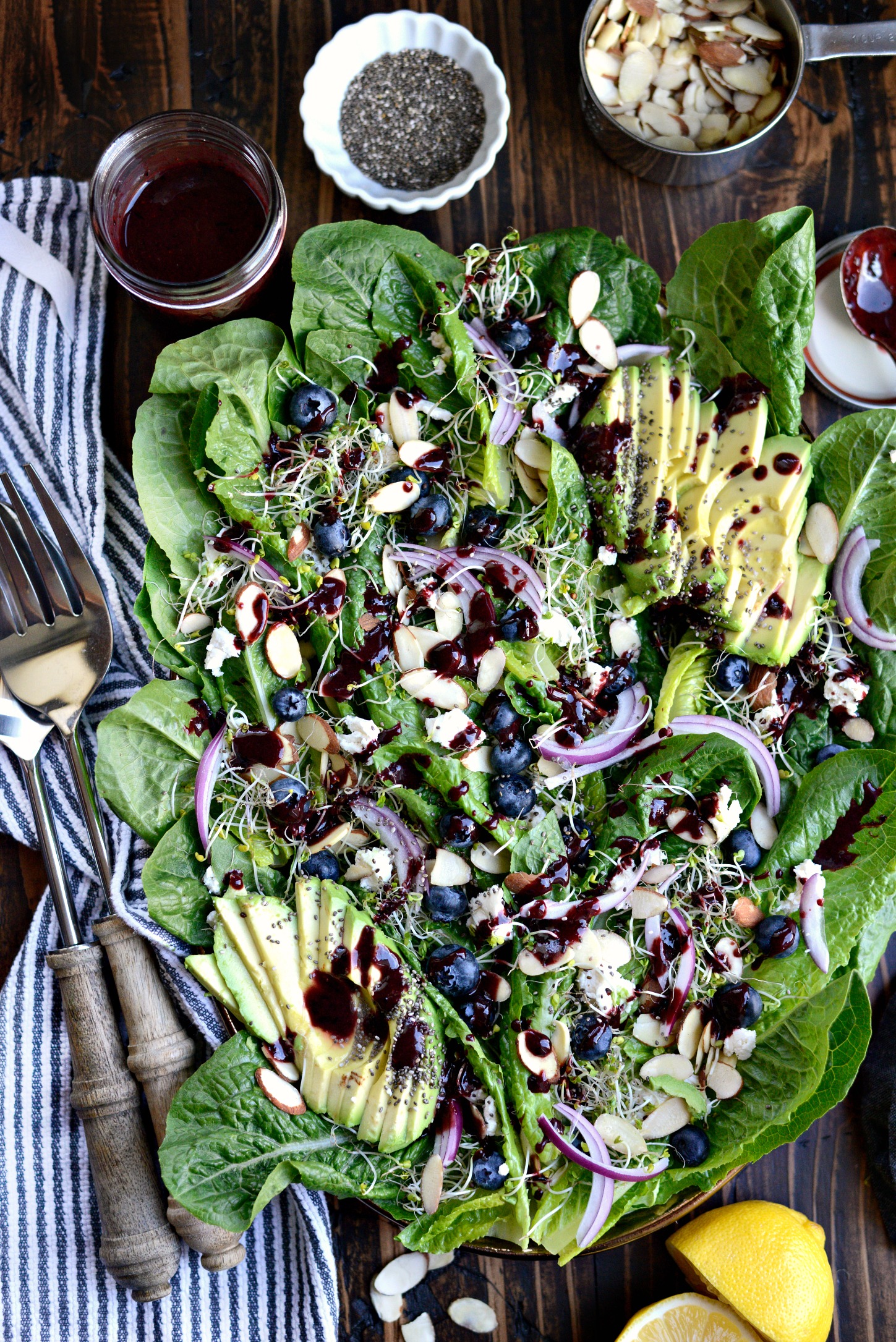 Blueberry Almond and Goat Cheese Salad with Blueberry Balsamic ...