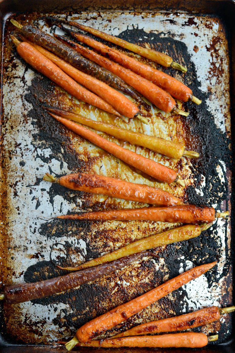 Miso Honey Glazed Whole Roasted Carrots - Simply Scratch