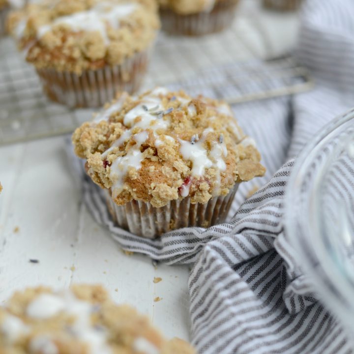 Strawberry Lemon Lavender Crumb Muffins Simply Scratch