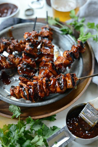 Grilled Sticky Sweet Chicken Skewers - Simply Scratch