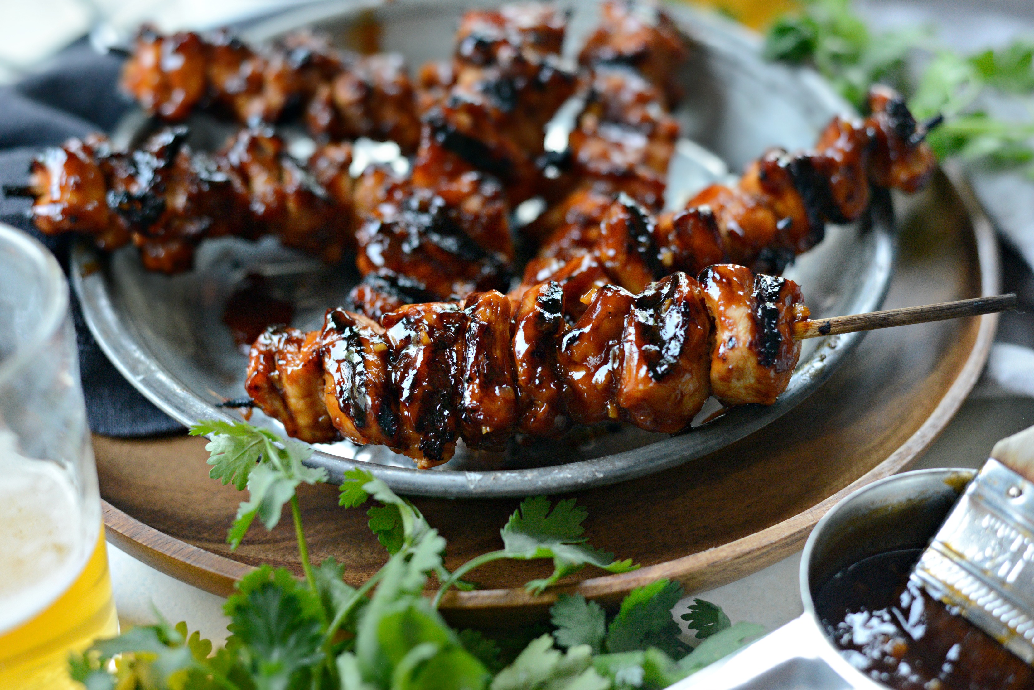 Sweet and Sticky Grilled Wings on Skewers
