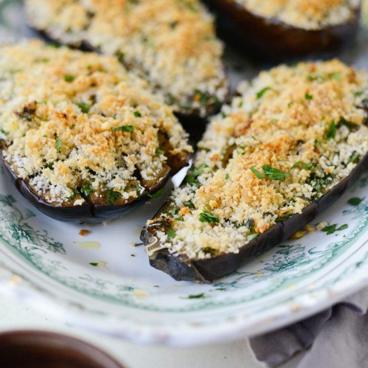 Baked Eggplant with Pecorino Crumbs - Simply Scratch