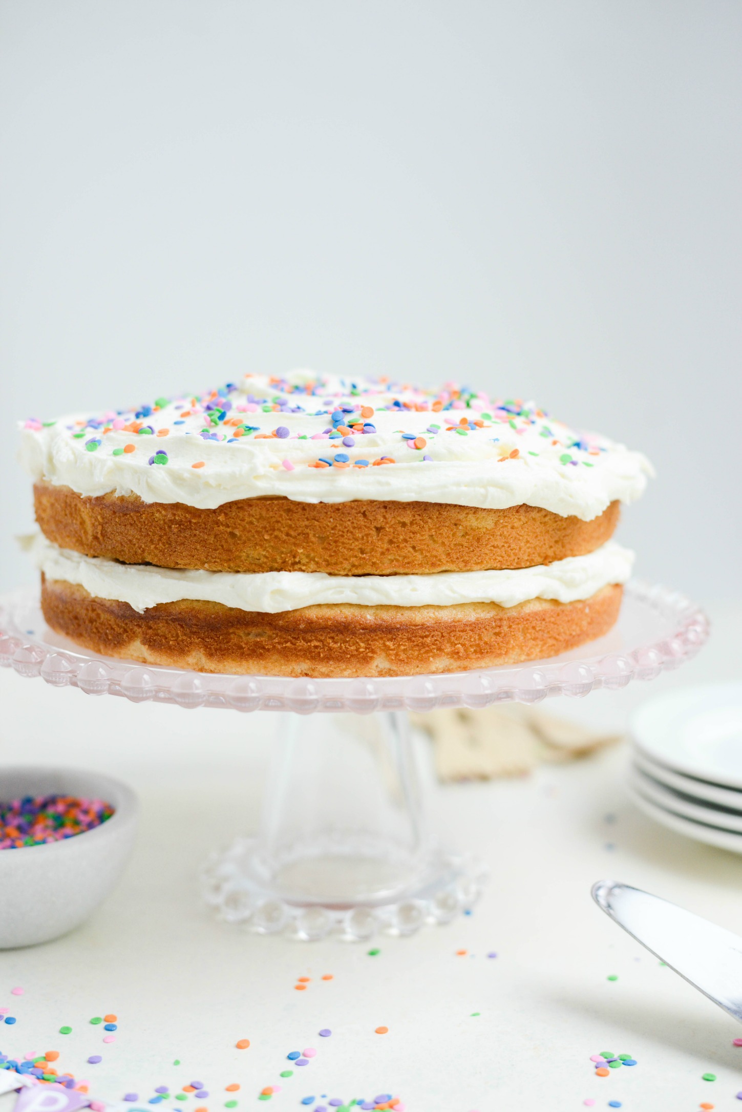 Easy Homemade White Cake With White Buttercream Frosting Recipe Cart