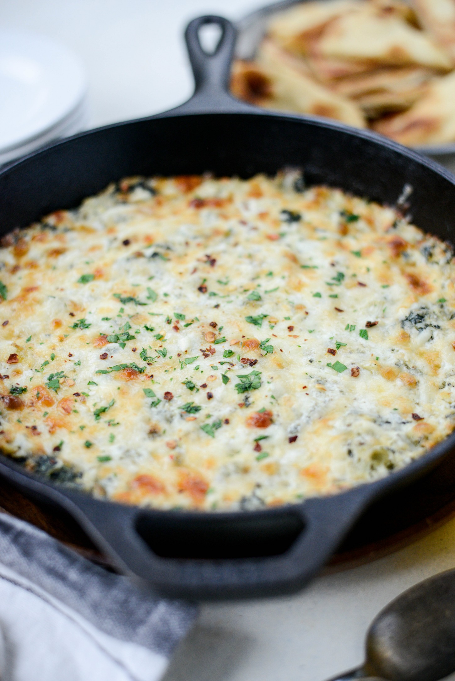 Four Cheese Spinach Artichoke Dip - Simply Scratch