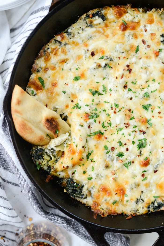 Hot Four Cheese Spinach Artichoke Dip