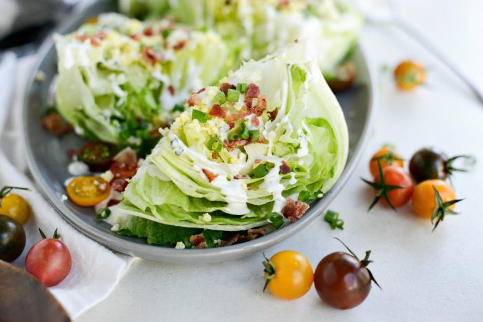 Loaded Wedge Salad with Black Pepper Buttermilk Dressing - Simply Scratch