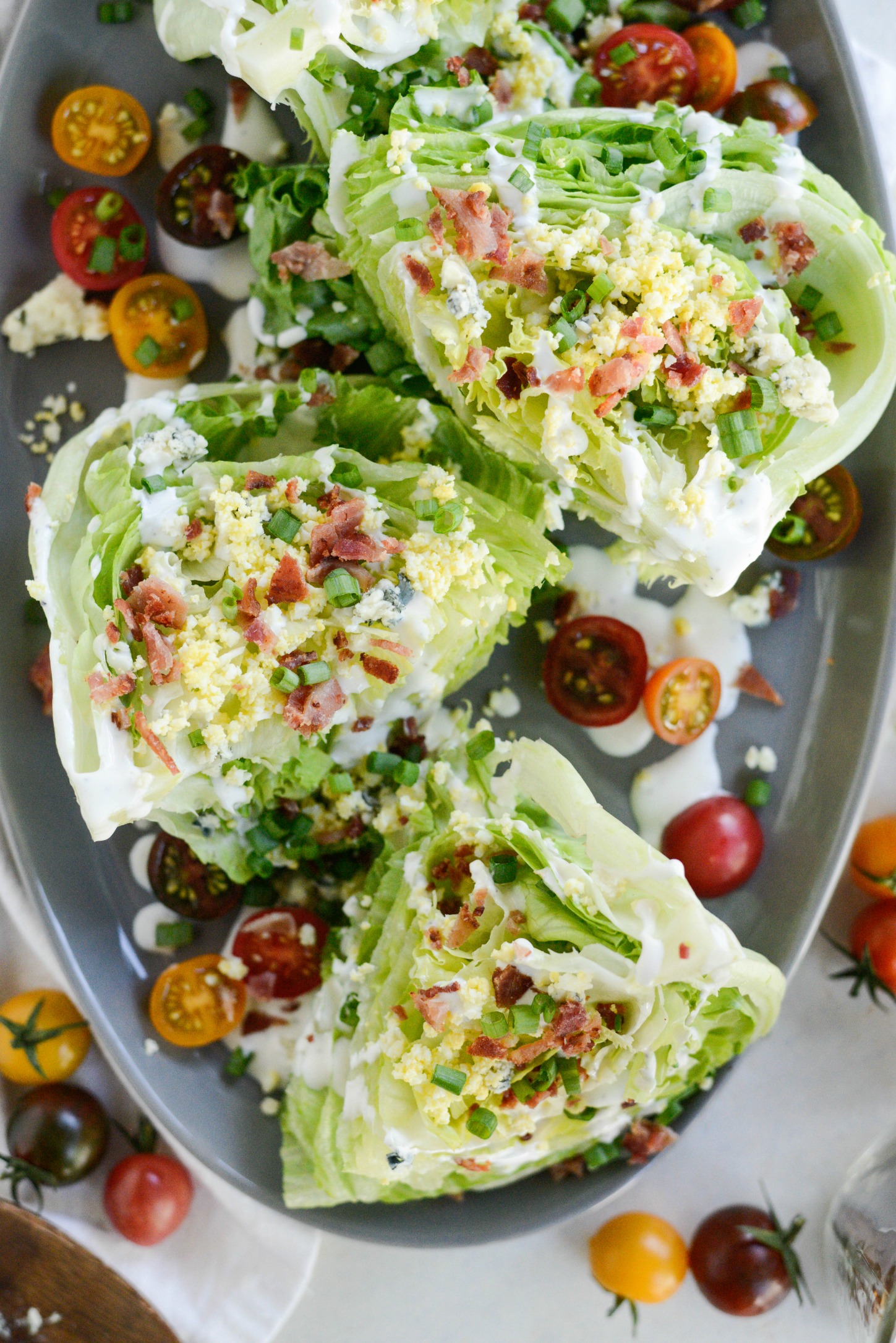 Loaded Wedge Salad with Black Pepper Buttermilk Dressing - Simply Scratch